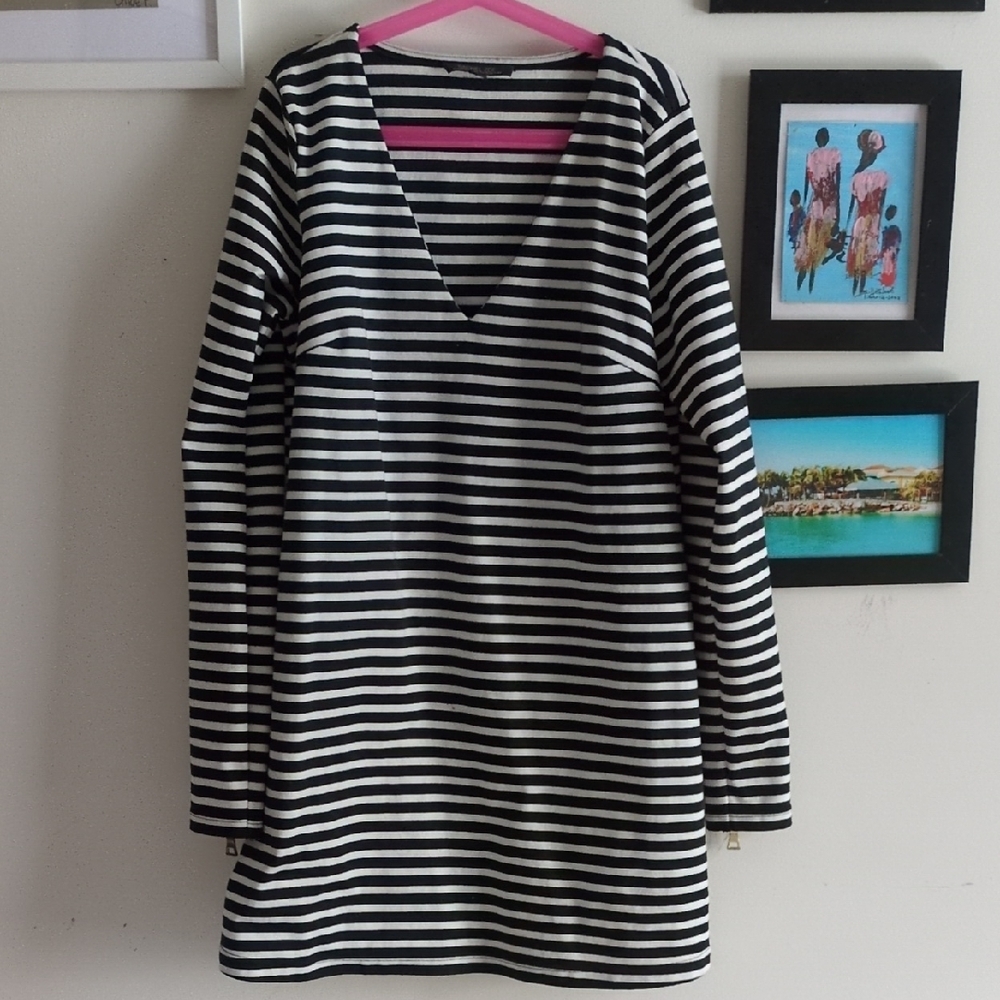 Rachel Zoe Black and White Striped Mini Dress
